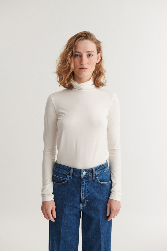 basic-apparel-joline-shirt-off-white-tencel-slim-fit image 1