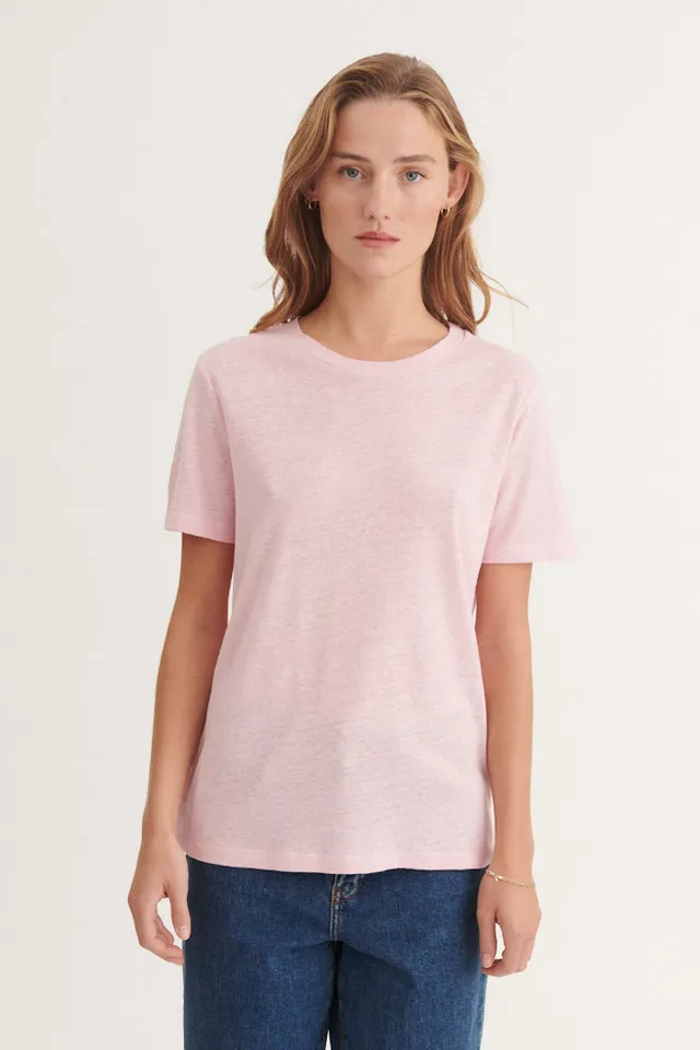 basic-apparel-kali-tee-t-shirt-rosa-viskose-leinen image 1