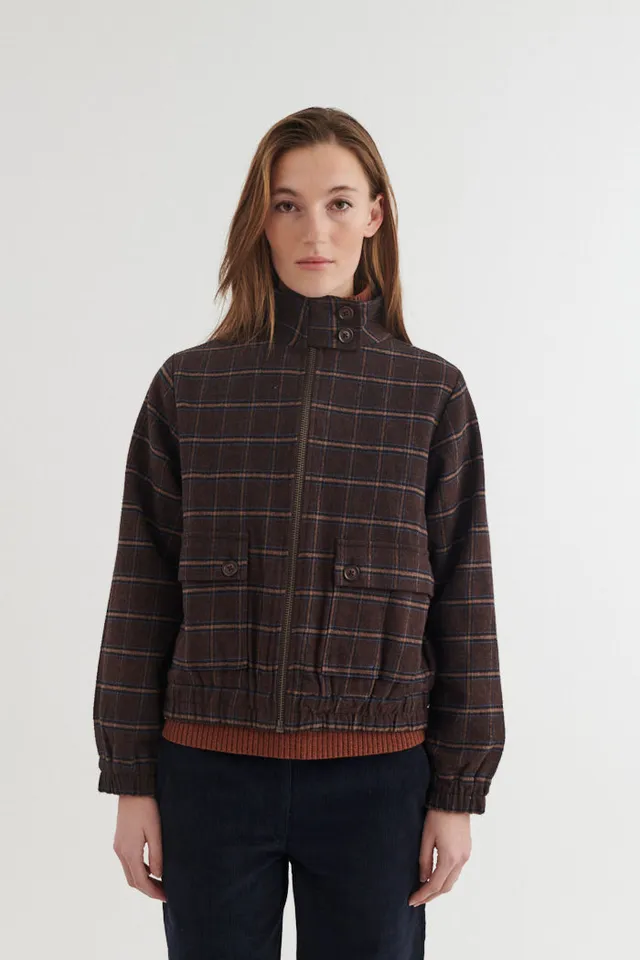 basic-apparel-misa-ba445-jacke-damen-chicory-coffee-karo-bio image 1