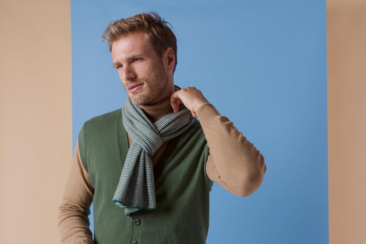 dalle-piane-cashmere-schal-herren-blau-nadelstreifen-kaschmir image 6
