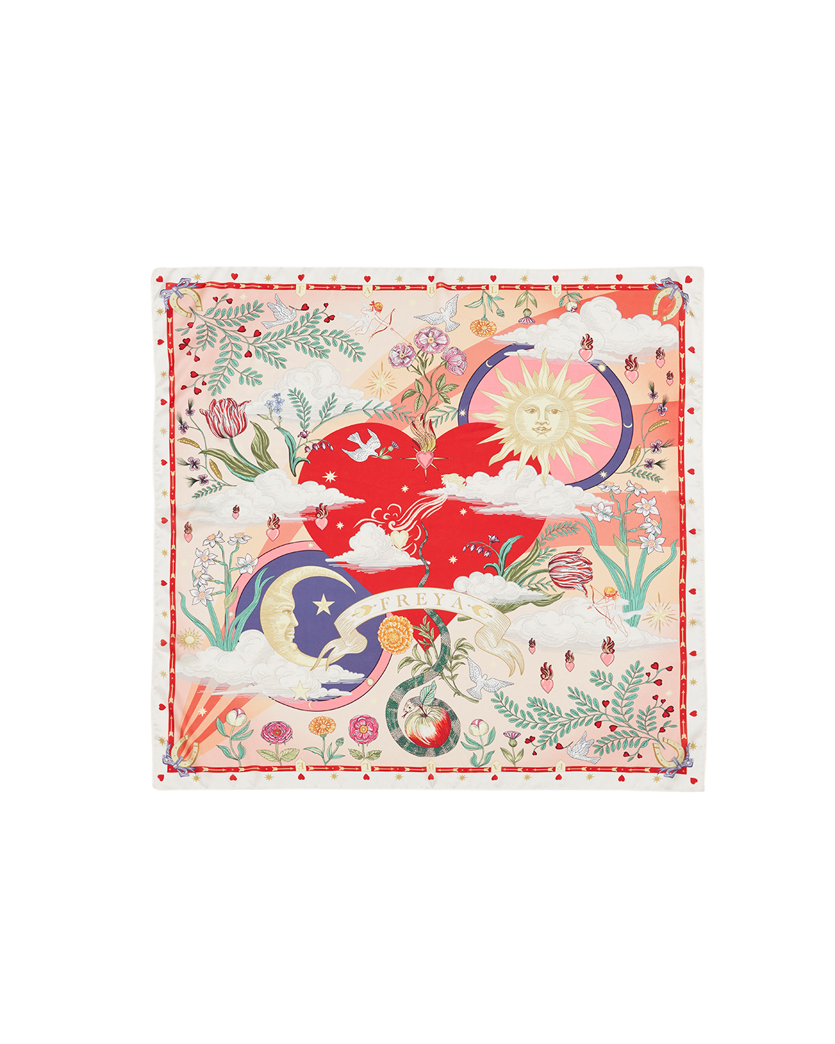 fable-england-freya-narrative-schal-quadrat-pink-seide image 1
