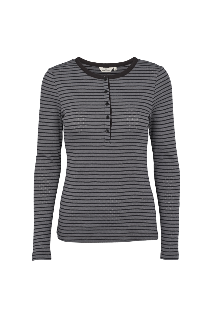 basic-apparel-arense-stripe-granddad-bluse-poppy-seed image 4