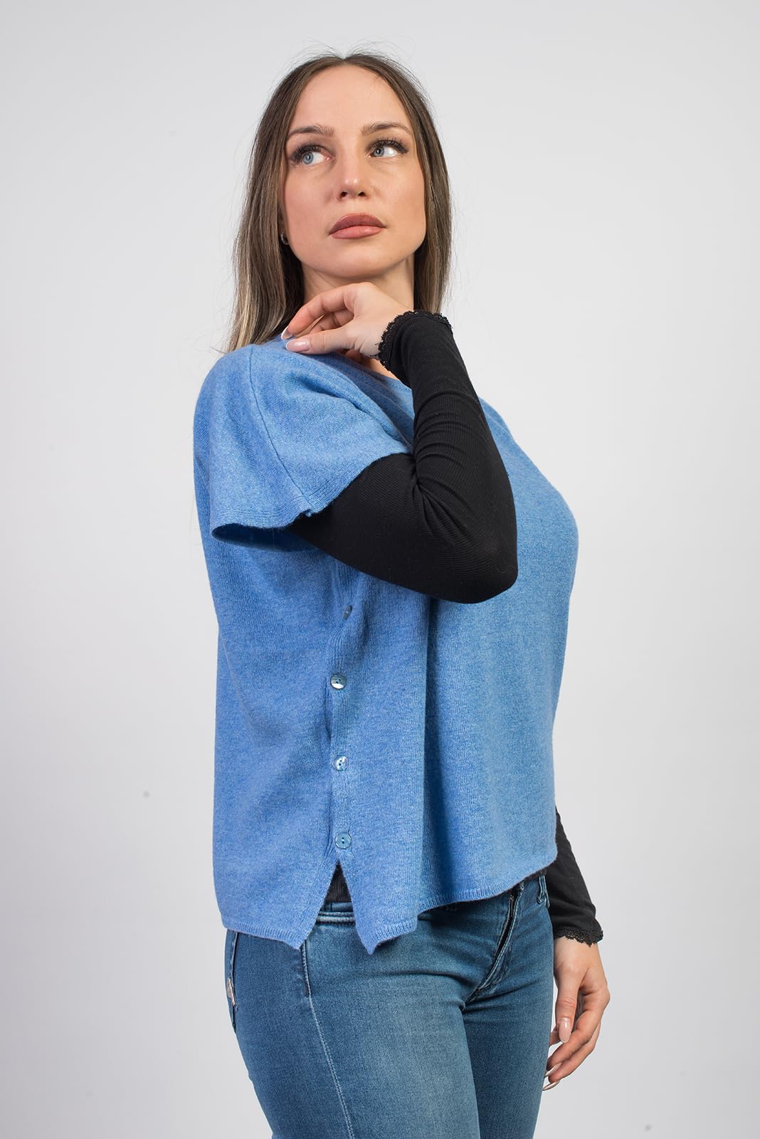 dalle-piane-poncho-wandelbar-kaschmir-poncho-hellblau image 4