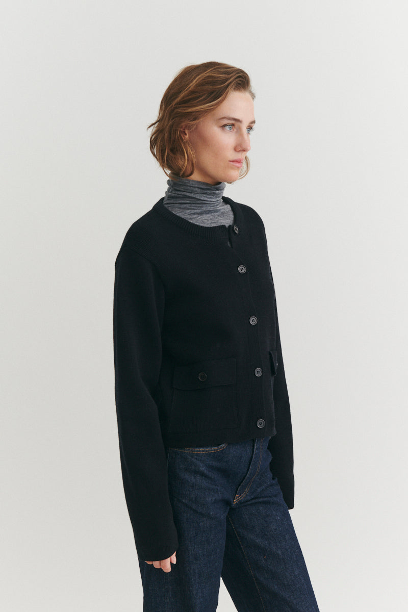 basic-apparel-sisa-jacket-strickjacke-schwarz-bio-baumwolle image 3