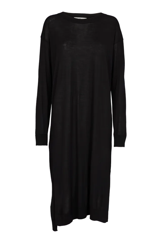 basic-apparel-vera-long-kleid-schwarz-100-merinowolle image 1
