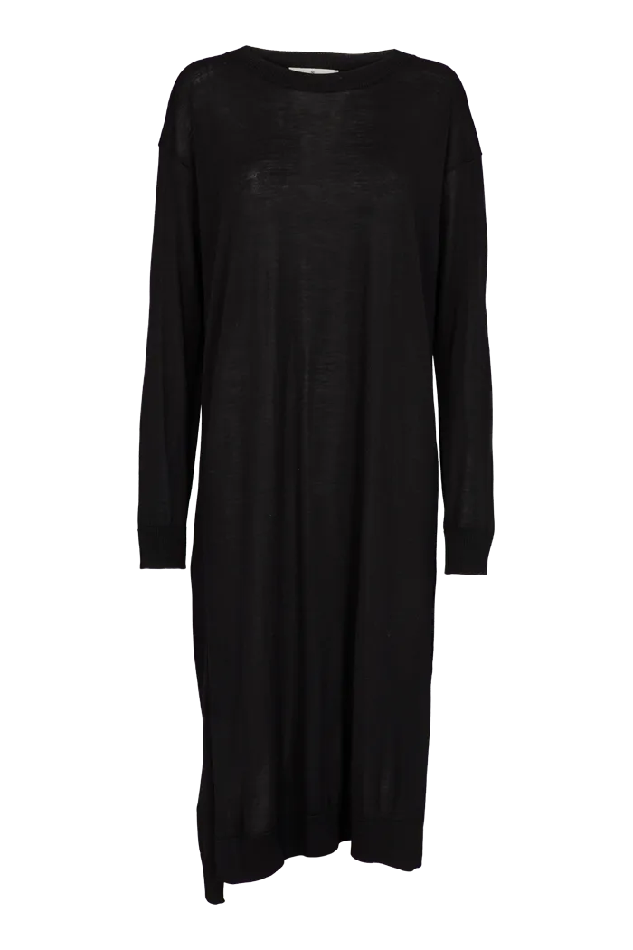 basic-apparel-vera-long-kleid-schwarz-100-merinowolle image 1