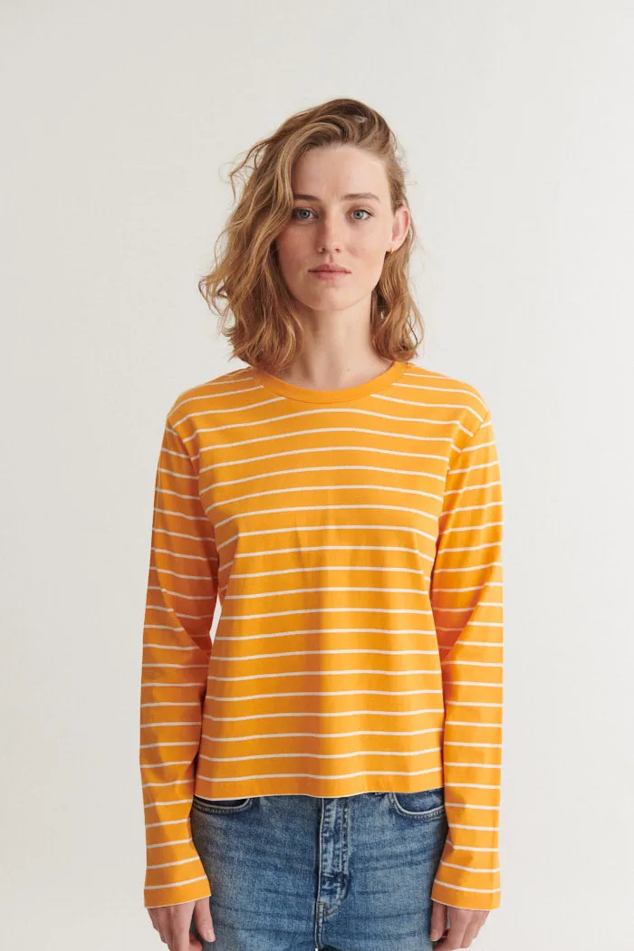 basic-apparel-raja-ls-stripe-tee-langarmshirt-abricot-gestreift image 1