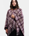 fable-england-check-cape-schal-karamell-schoko-oversize image 2