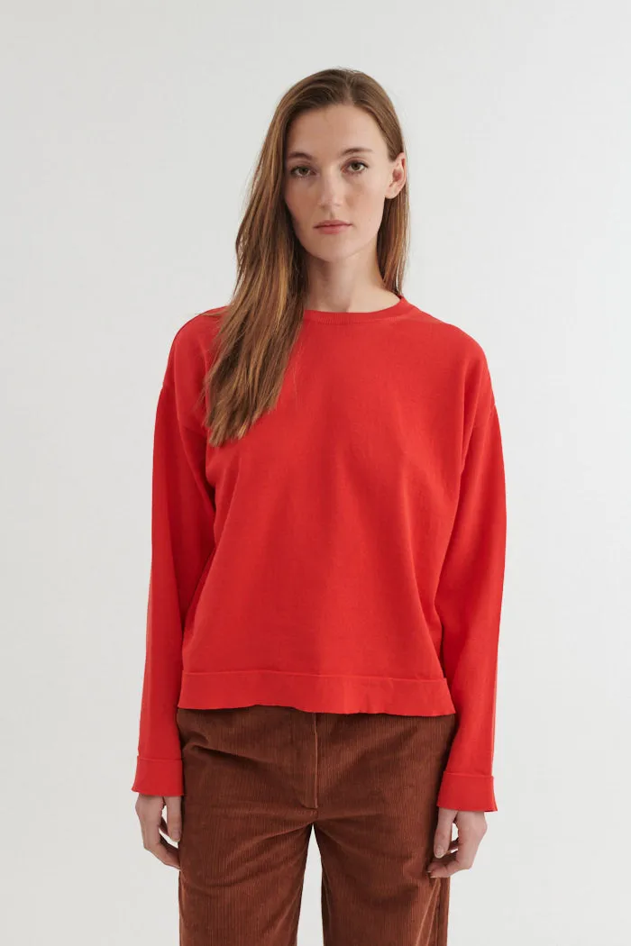 basic-apparel-kari-o-neck-pullover-rot-bio-baumwolle image 1