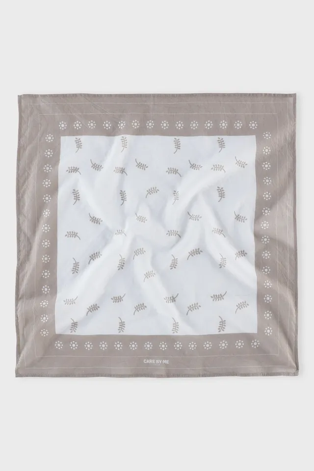 care-by-me-wheat-schal-55x55-braun-schwarz-bio-baumwolle image 1