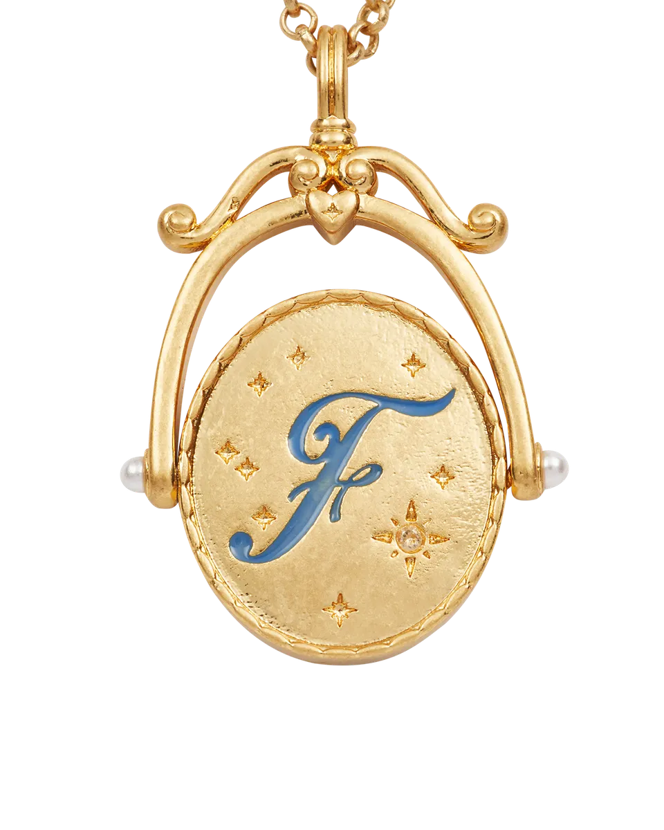 fable-england-jewellery-f-initial-halskette-gold-vergissmeinnicht image 1