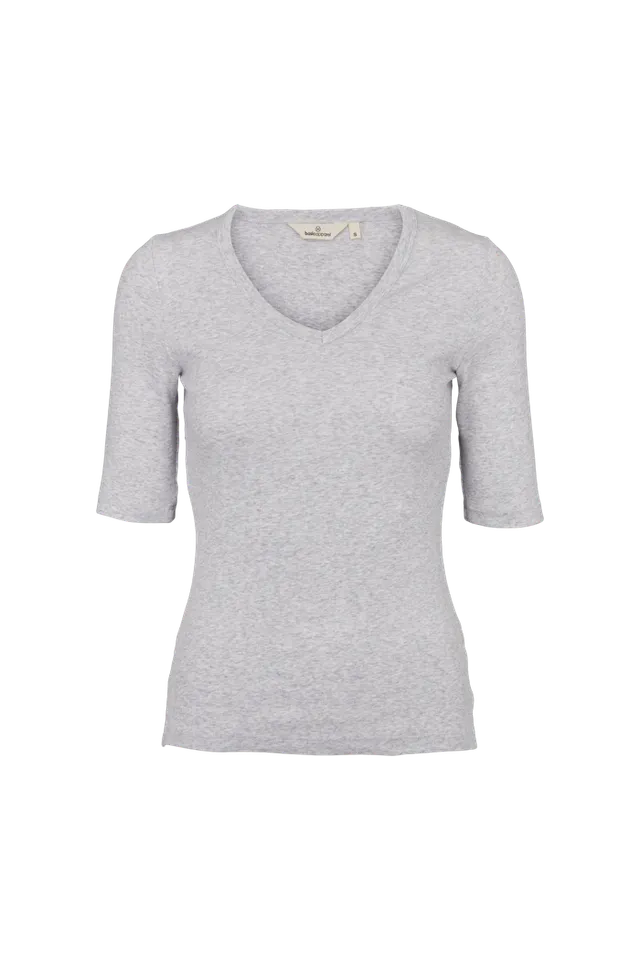 basic-apparel-ludmilla-v-neck-t-shirt-hellgrau-bio image 1