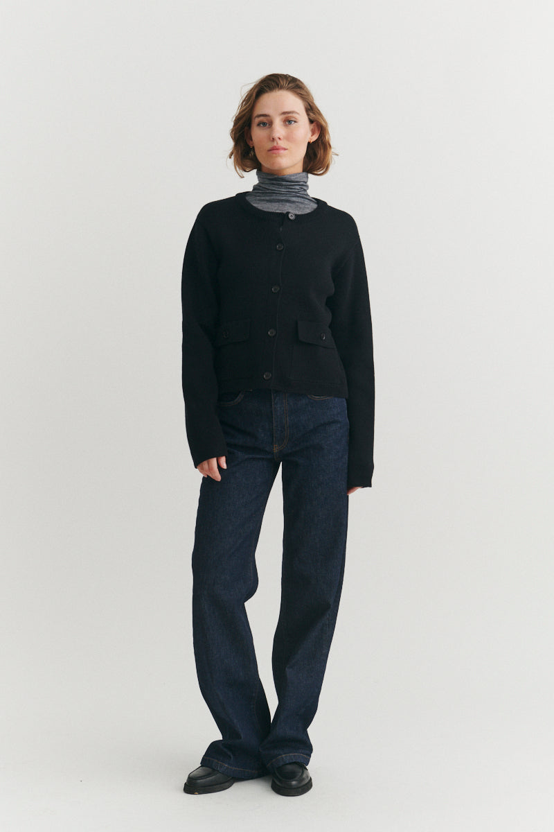 basic-apparel-sisa-jacket-strickjacke-schwarz-bio-baumwolle image 5