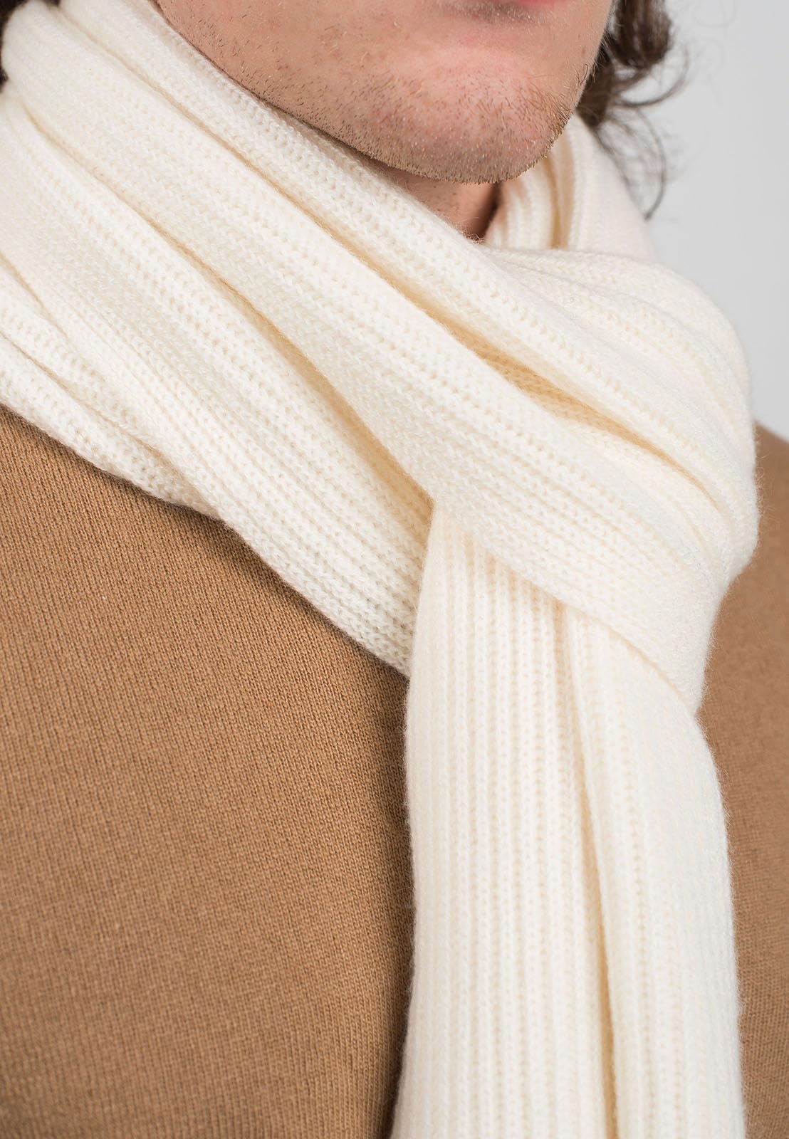 dalle-piane-cashmere-schal-gerippt-creme-100-kaschmir image 4