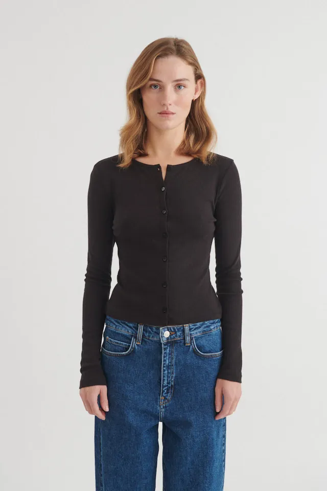 basic-apparel-arense-ba140-11-strickjacke-schwarz-bio-baumwolle image 1