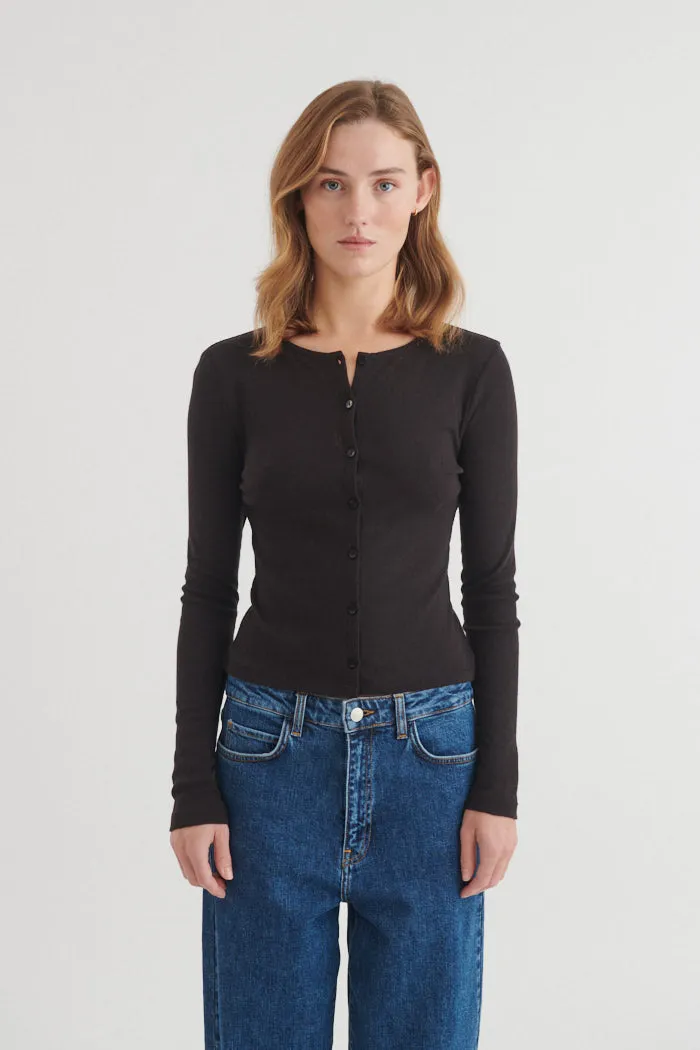basic-apparel-arense-ba140-11-strickjacke-schwarz-bio-baumwolle image 1