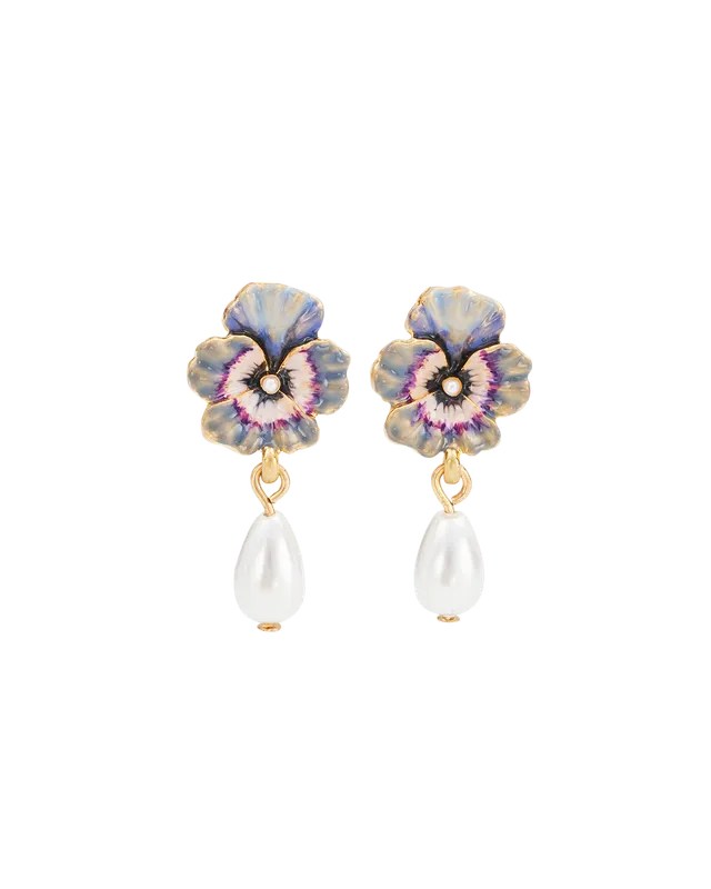 fable-england-jewellery-gold-pansy-ohrstecker-perle-lila image 1