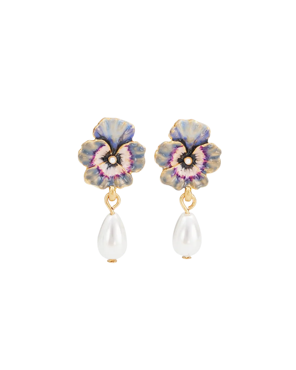 fable-england-jewellery-gold-pansy-ohrstecker-perle-lila image 1