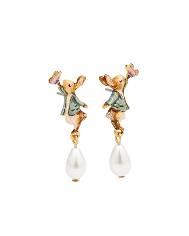 fable-england-peter-rabbit-butterfly-ohrringe-gold-perle image 1