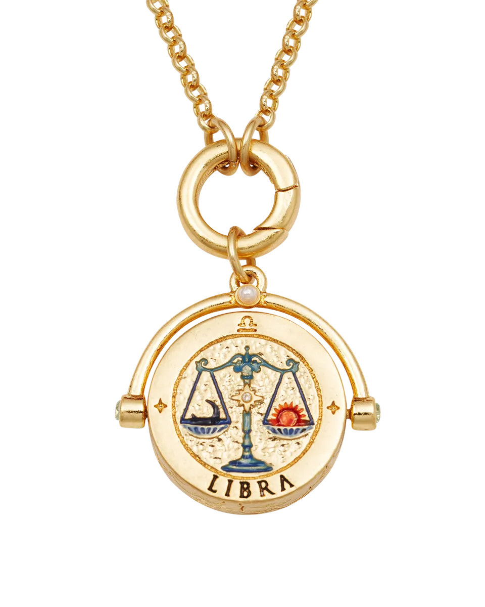 fable-england-libra-zodiac-spinner-halskette-gold-waage image 1
