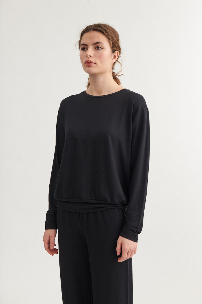 basic-apparel-sadie-blouse-black-damen-bluse-modal-locker image 2