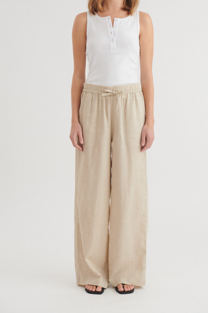 basic-apparel-carina-pants-natural-melange-leinenhose image 1