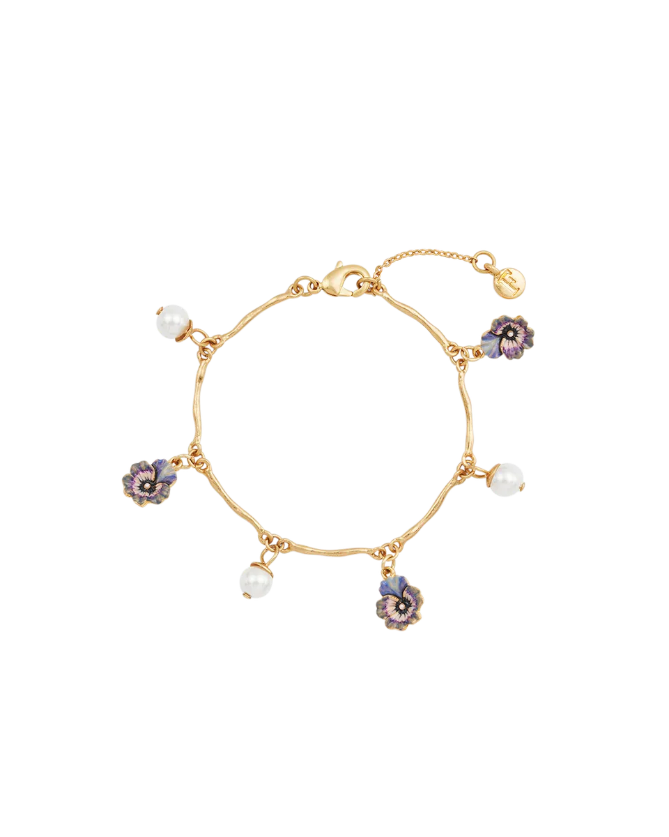 fable-england-pansy-pearl-charm-armband-gold-perle image 1