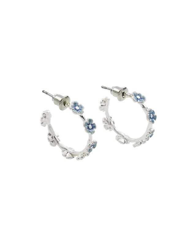 fable-england-jewellery-forget-me-not-silber-creolen-ohrringe image 1