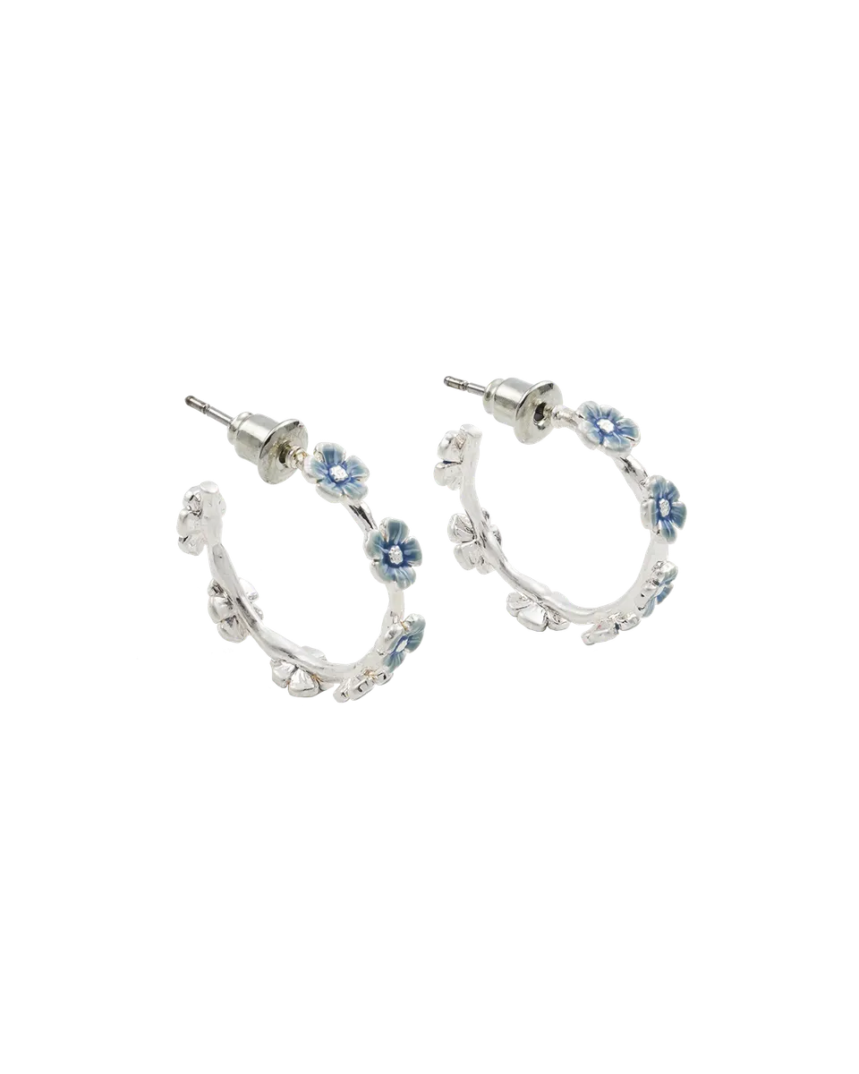 fable-england-jewellery-forget-me-not-silber-creolen-ohrringe image 1