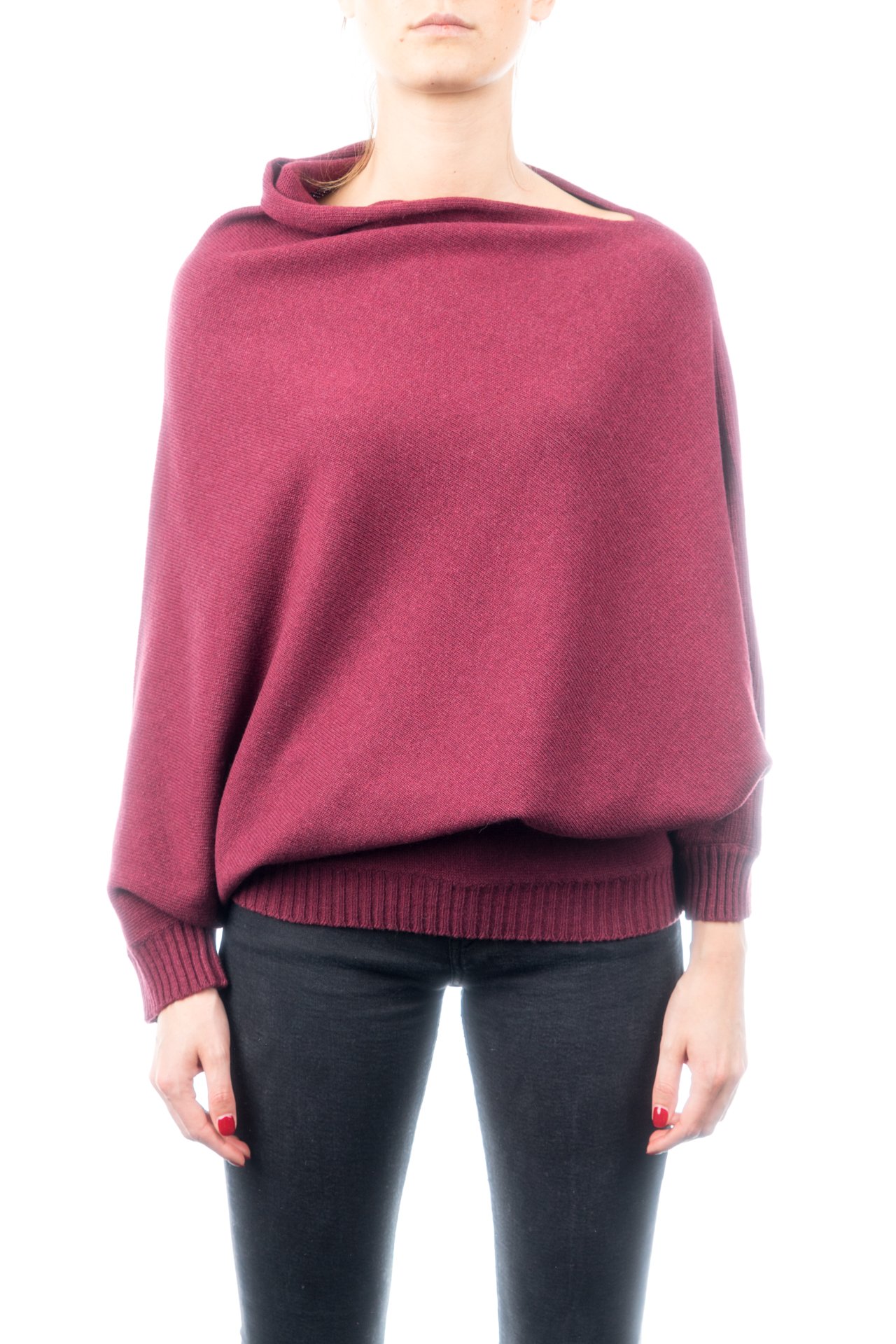 dalle-piane-cashmere-poncho-damen-blau-woll-kaschmir-strick image 2