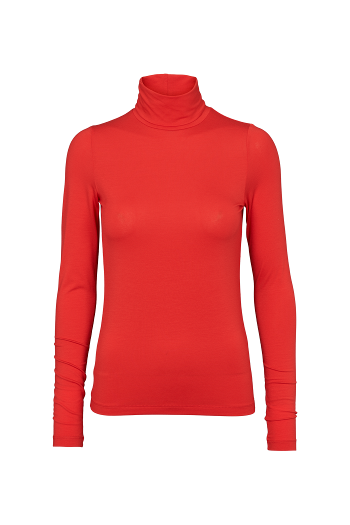 basic-apparel-joline-t-neck-shirt-rot-tencel-slim-fit image 1