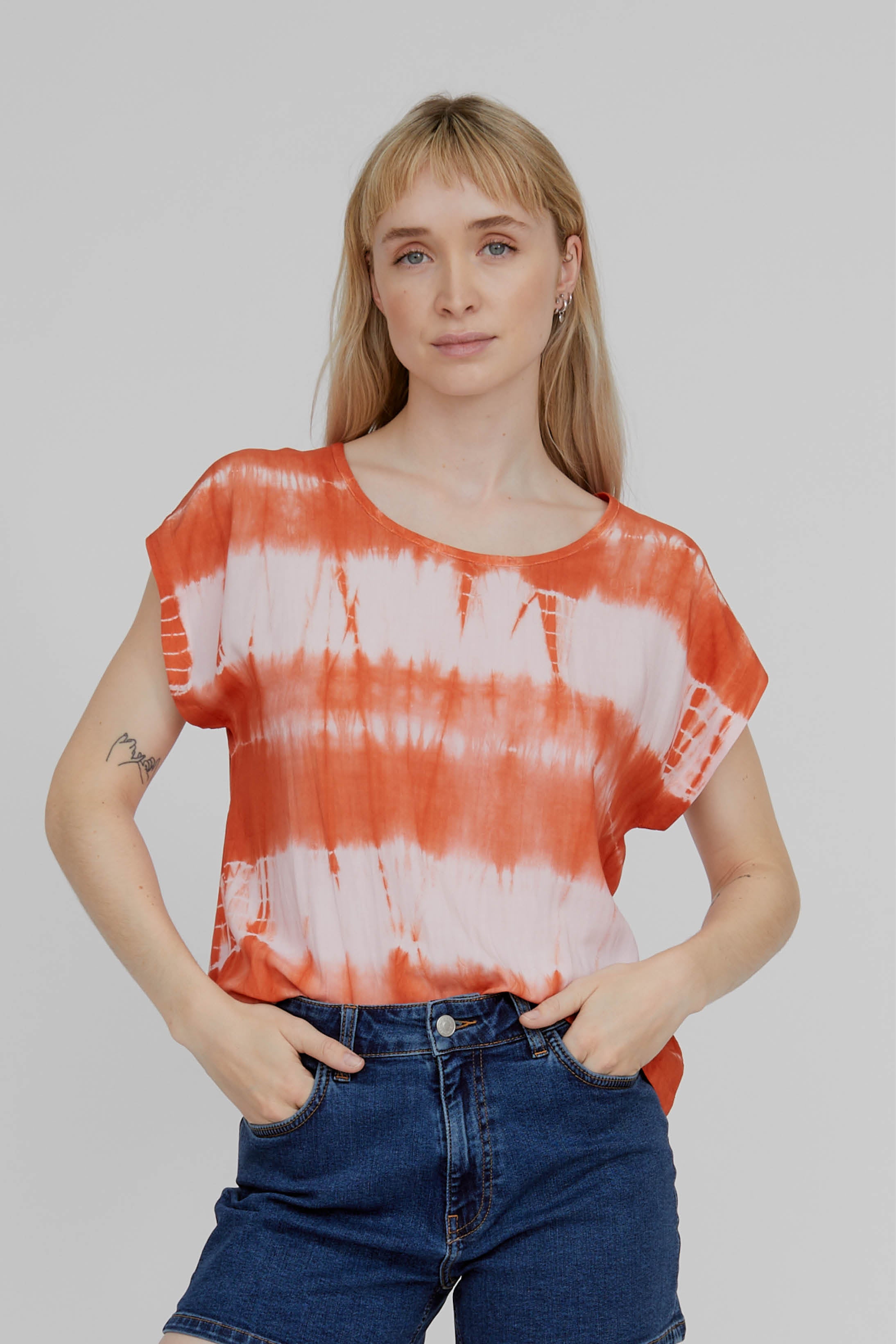 basic-apparel-orchid-tee-t-shirt-tie-dye-viskose-rosa image 1