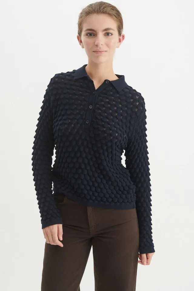 basic-apparel-cilla-polo-sweater-sky-captain-bio image 1