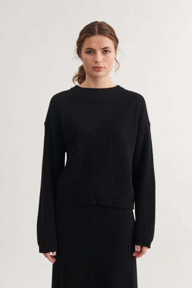 basic-apparel-line-pullover-black-oversized-recycling-wolle image 1