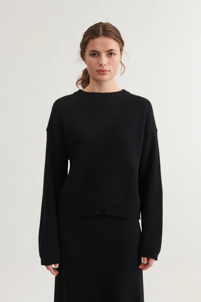 basic-apparel-line-pullover-black-oversized-recycling-wolle image 1