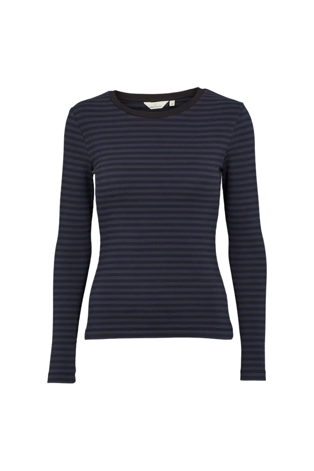 basic-apparel-ludmilla-langarmshirt-black-navy-bio-baumwolle image 1