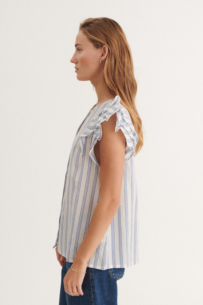 basic-apparel-ada-shirt-bluse-true-navy-bio-baumwolle image 2