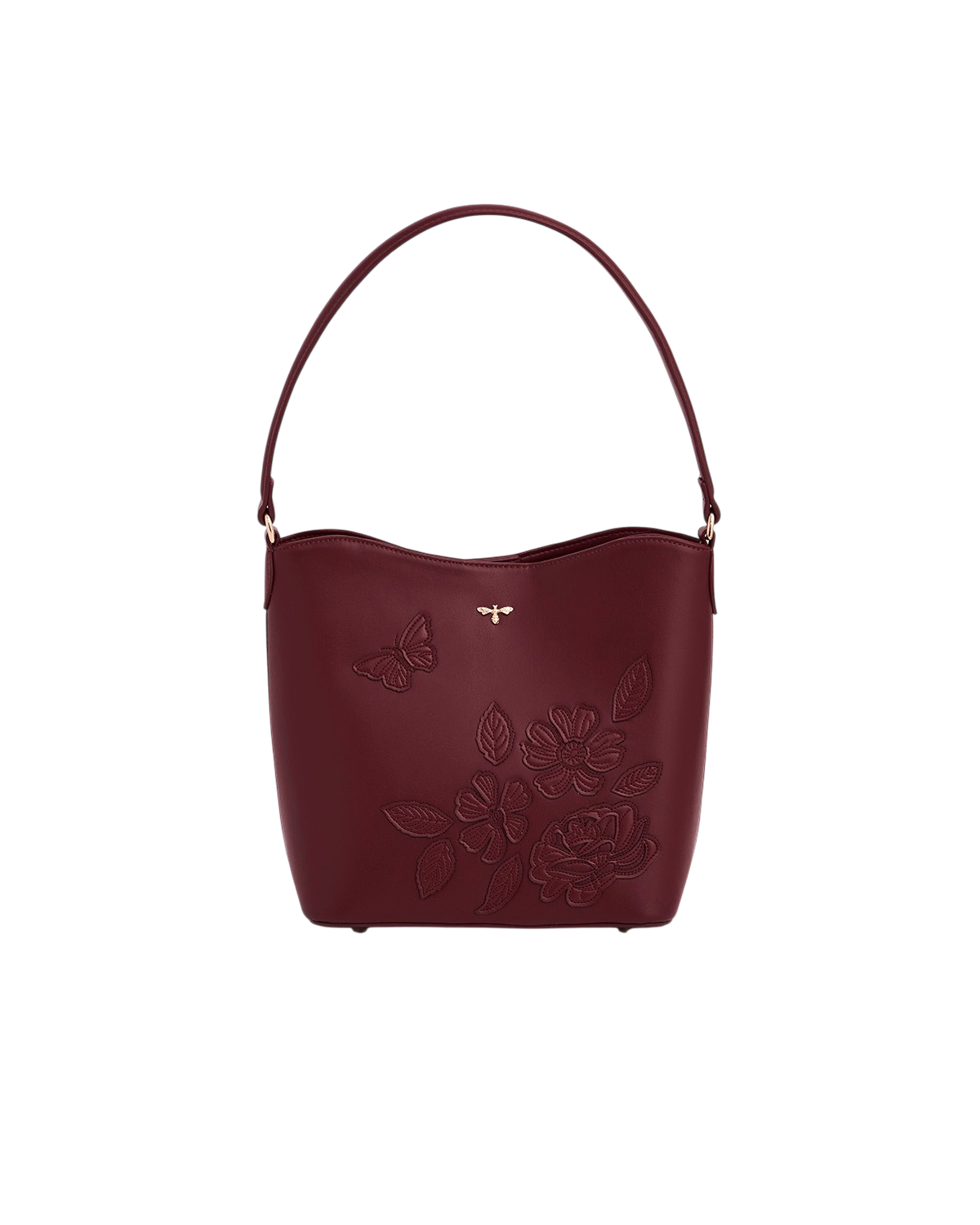 fable-england-handbags-bucket-bag-bordeaux-blume-schmetterling image 3