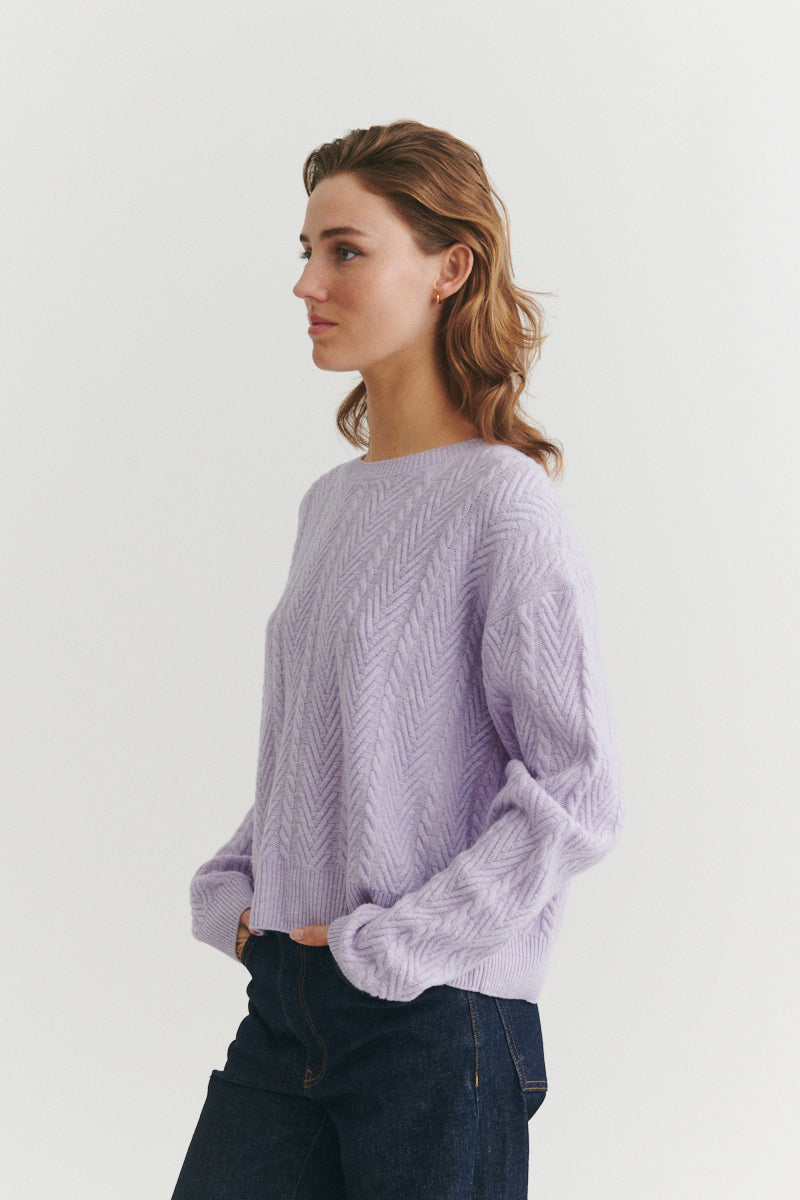 basic-apparel-selem-cable-ls-ba203-09-pullover-violet-tulip-merino image 2