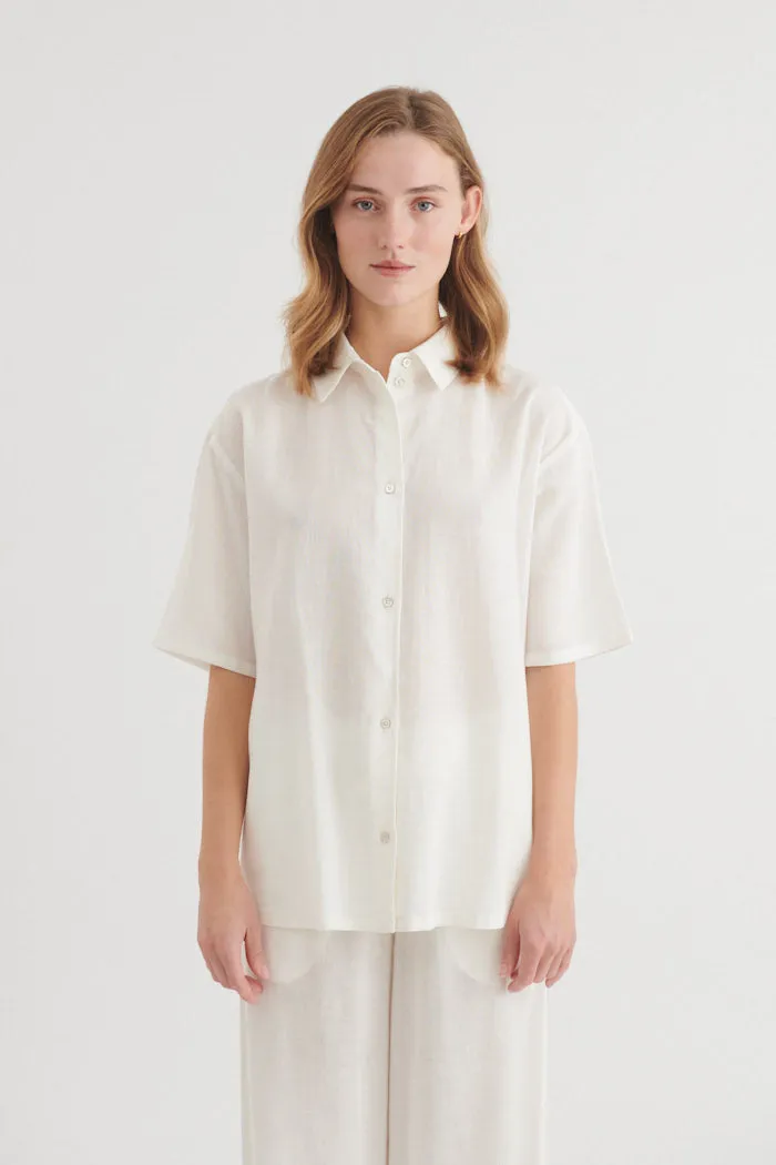 basic-apparel-carina-bluse-damen-wei-leinen-viskose image 1