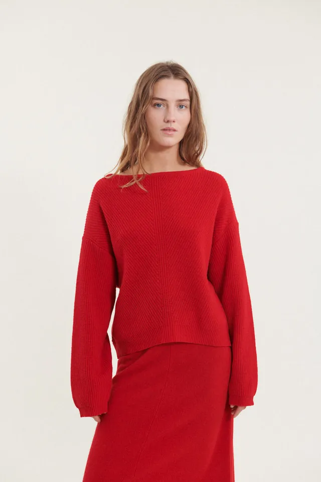 basic-apparel-lise-scoop-neck-pullover-high-risk-red-wolle image 1