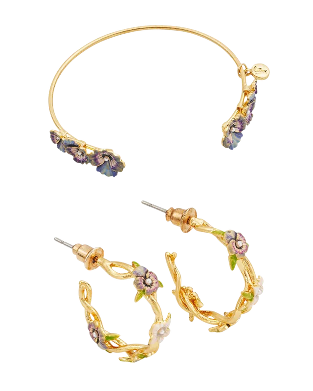 fable-england-wildflower-schmuckset-gold-creolen-armreif image 1