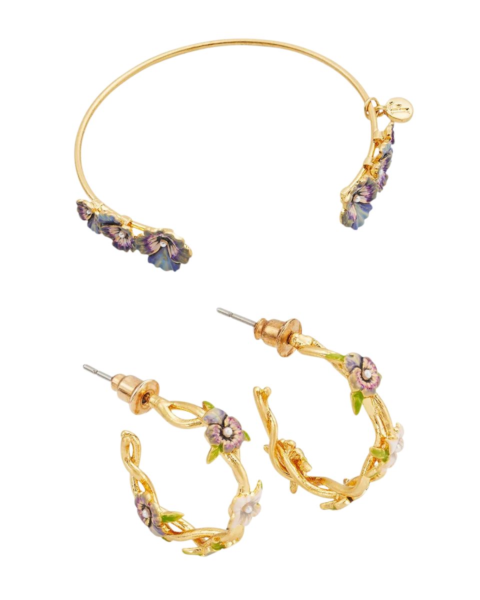 fable-england-wildflower-schmuckset-gold-creolen-armreif image 1