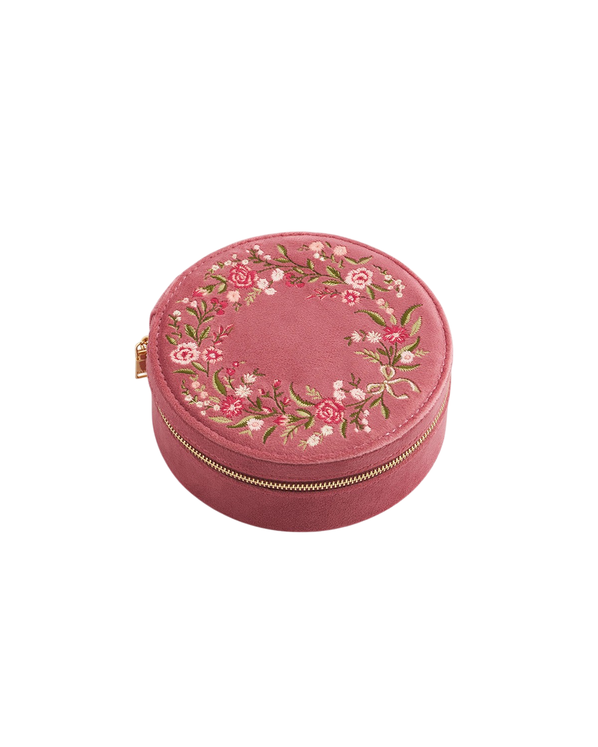 fable-england-accessories-schmuckbox-samt-rosa-rund-bestickt image 3