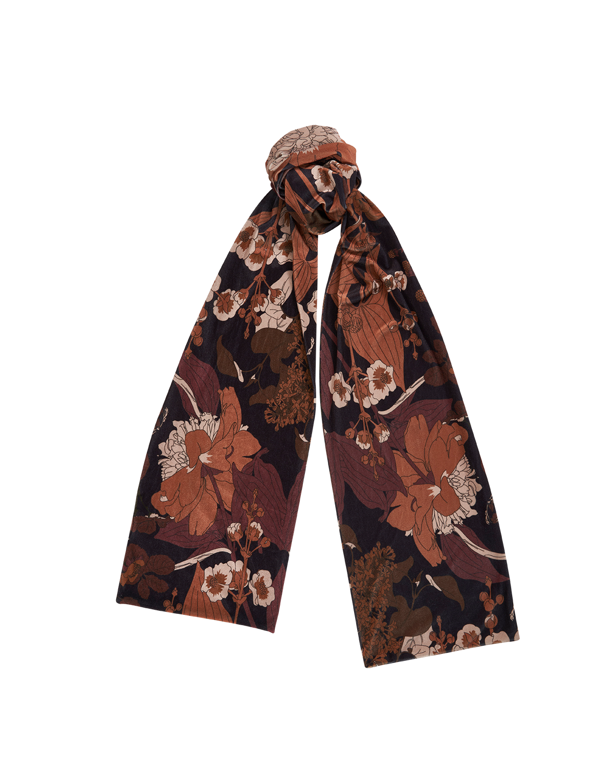 fable-england-deco-blooms-samt-schal-schwarz-blumen image 1