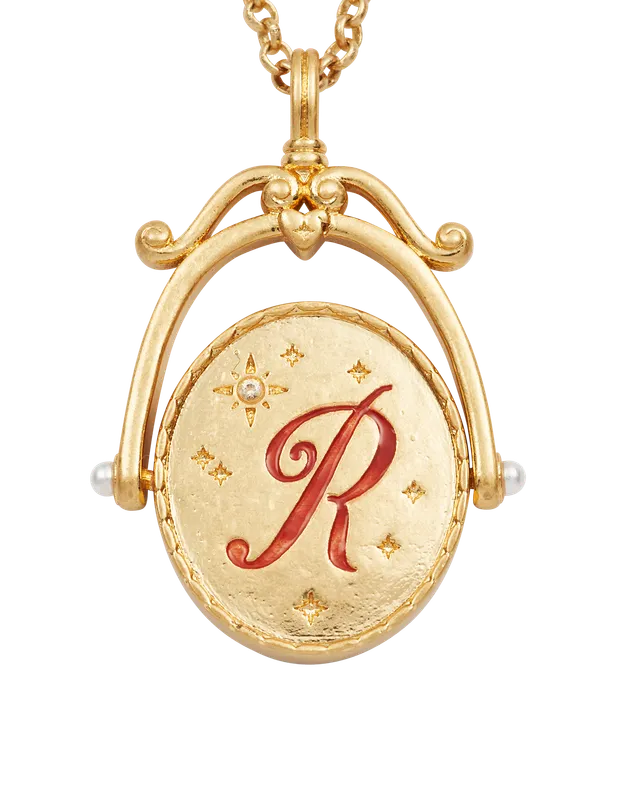 fable-england-r-initial-rose-gold-spinner-halskette-r image 1