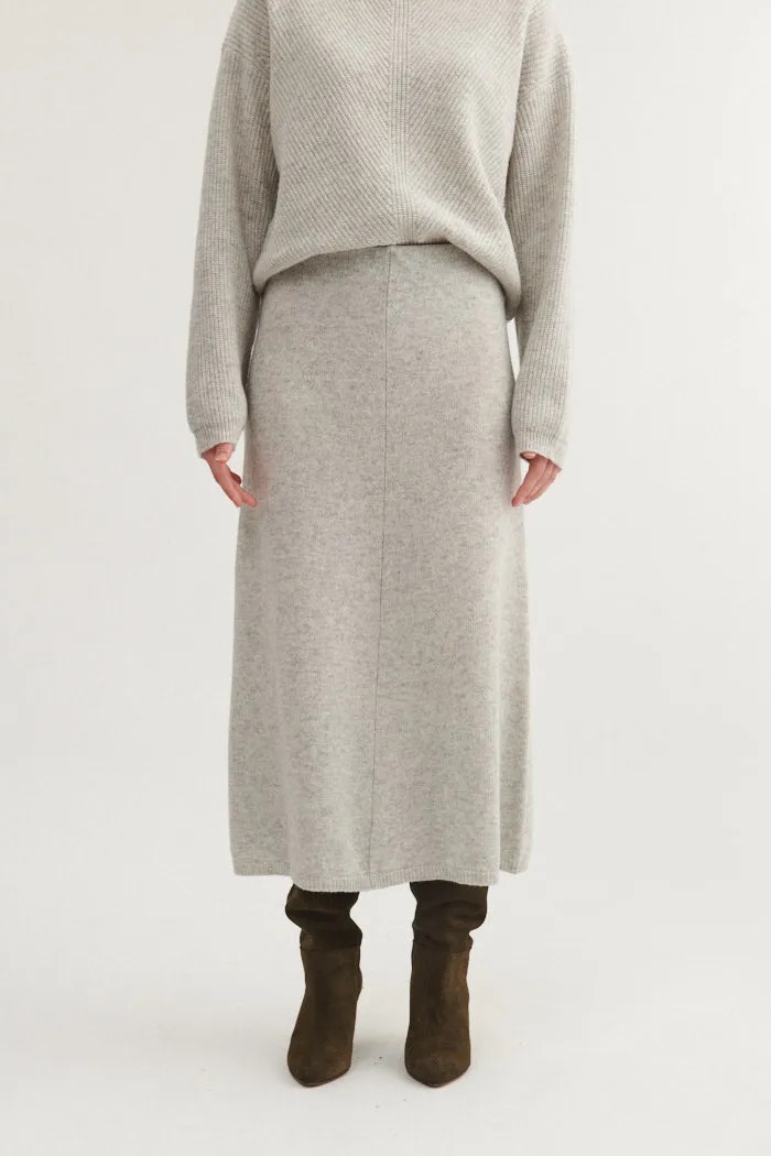 basic-apparel-lise-3-4-strickrock-light-grey-wollmix-a-linie image 1