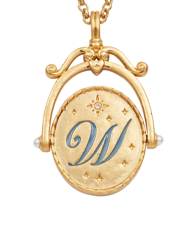 fable-england-w-initial-water-lily-halskette-gold image 1