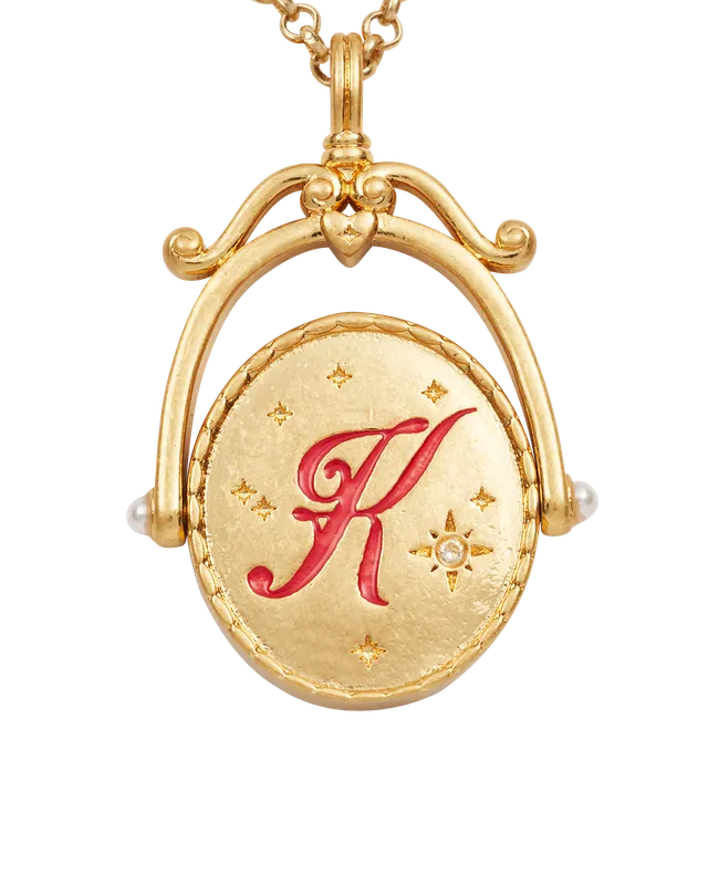 fable-england-k-kalmia-spinner-halskette-gold-initial image 1
