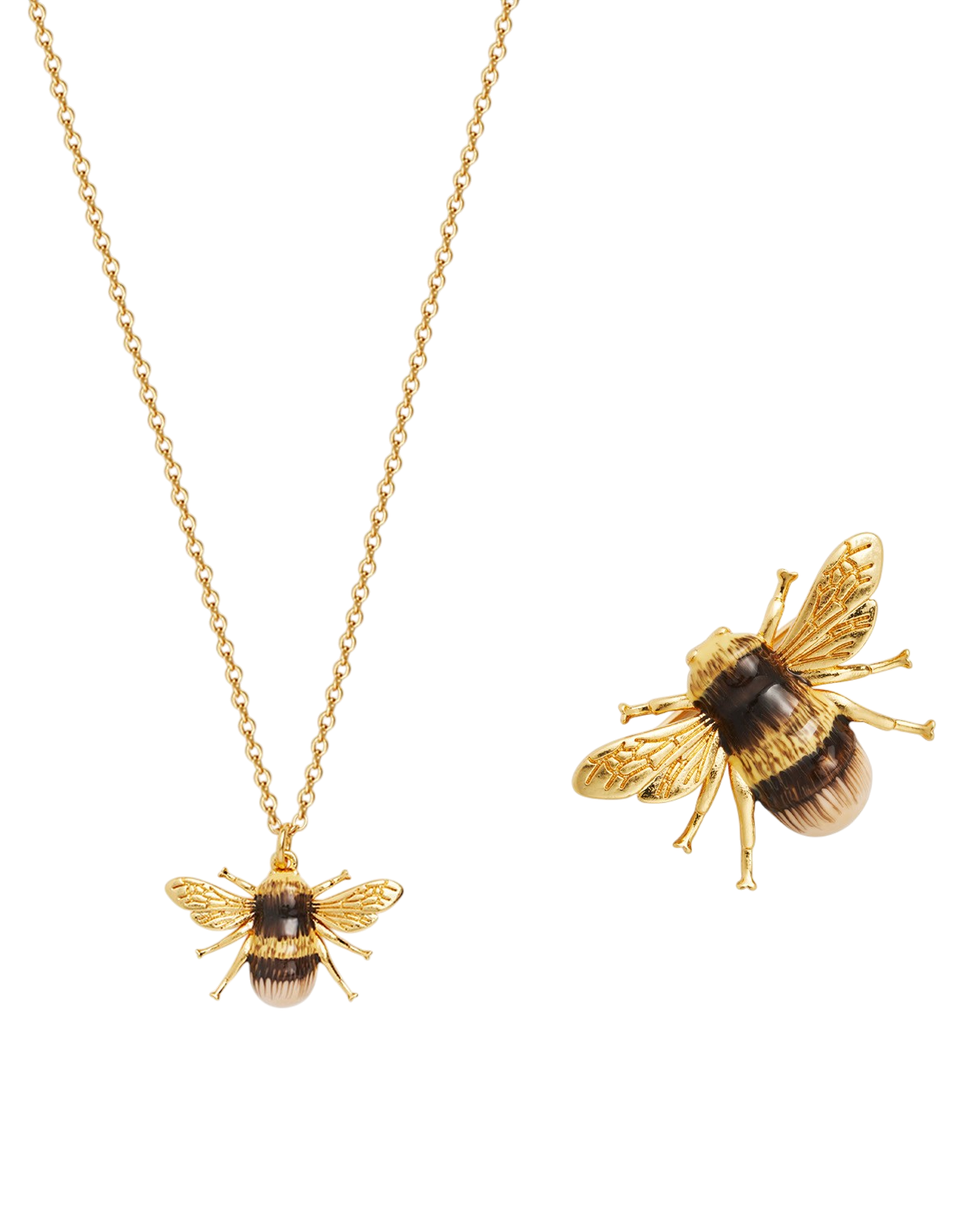fable-england-bienen-schmuckset-gold-kette-und-brosche image 1